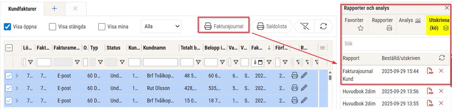 Kundfakturajournal