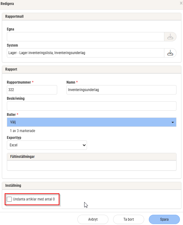 Lagerartiklar med 0
