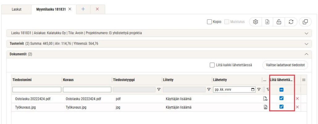 Laskun dokumentit