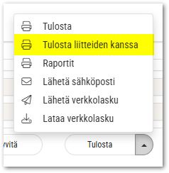 Tulosta liitteiden kanssa