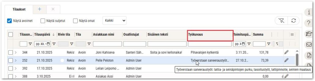 Työkuvaus