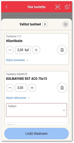 Mobiili tuotehaku