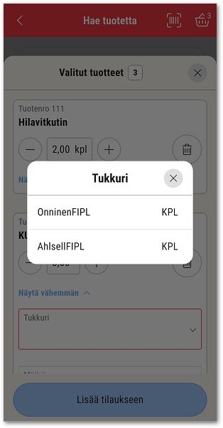 Mobiili tuotehaku