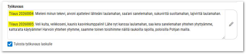 Työkuvakset laskulla