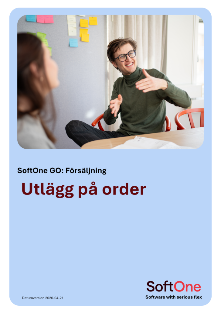 Manual: Utlägg på order