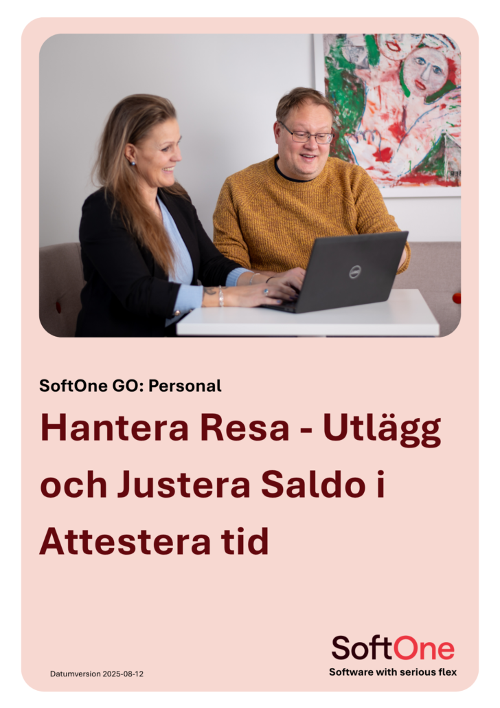 Hantera Resa Utlägg och Justera Saldo i Attestera tid