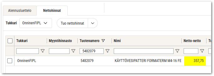 Nettohinnat netto netto