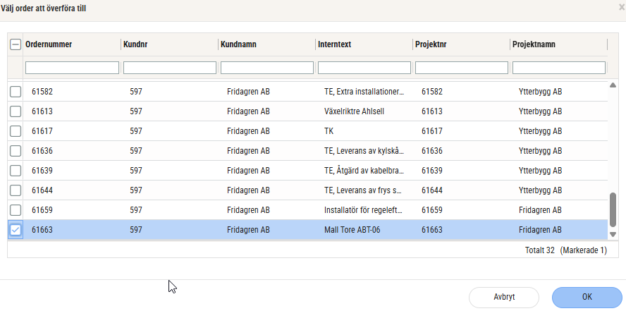Överför offert till befintlig order2