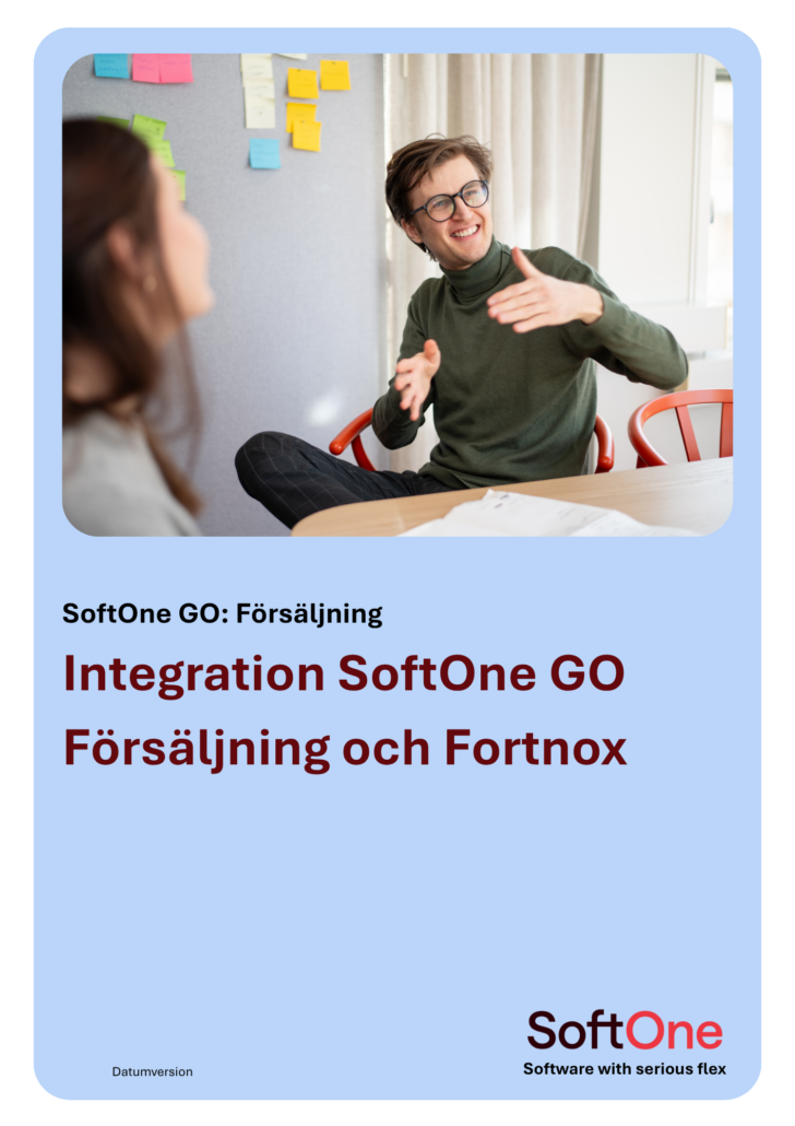 Integration SoftOne Försäljning och Fortnox