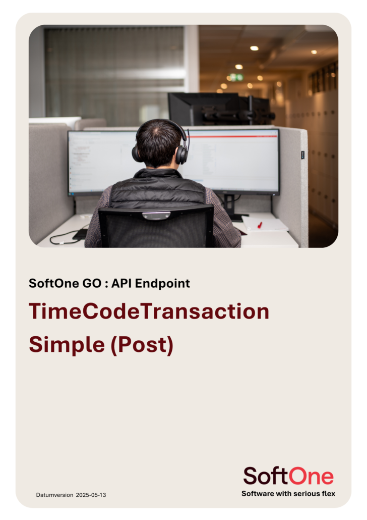 Integration External API Endpoint POST TimeCodeTransactionSimple